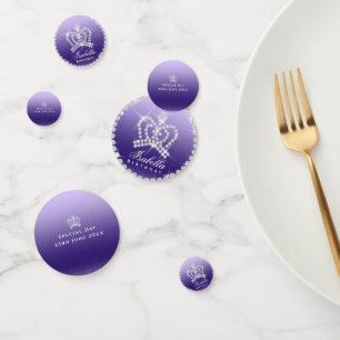Glittering Crown Purple Lilac Table Confetti