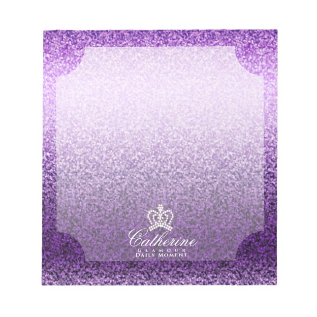 Glittering Crown Purple Notepad (Front)