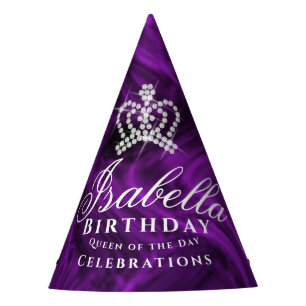 Glittering Crown Purple Party Hat