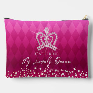Glittering Crown Red Accessory Pouch