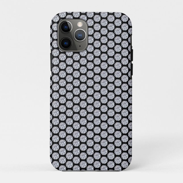 Glittering Diamond pattern on black Case-Mate iPhone Case (Back)