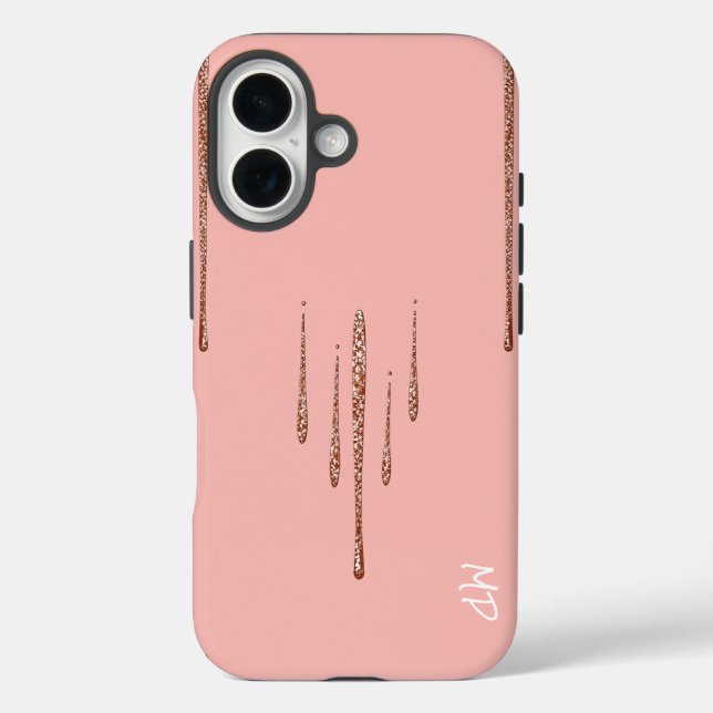 Glittering Drips on Pink Background Case-Mate iPhone Case (Back)