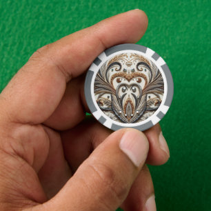 Glittering floral pattern with gemstone poker chips
