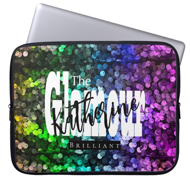 Glittering Glamour Sequin Laptop Sleeve (Front)