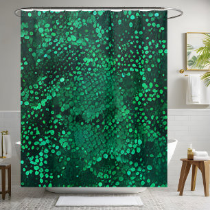 Glittering Green Sequin Shower Curtain 