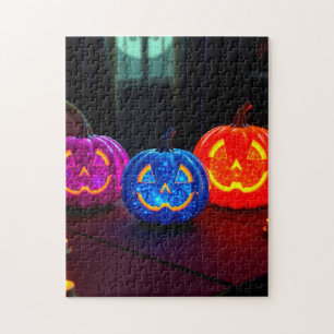 Glittering Halloween Pumpkins!  Jigsaw Puzzle