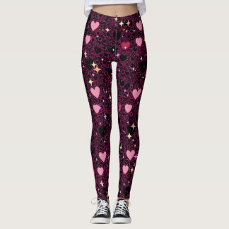 Glittering Hearts Pattern 01  Leggings