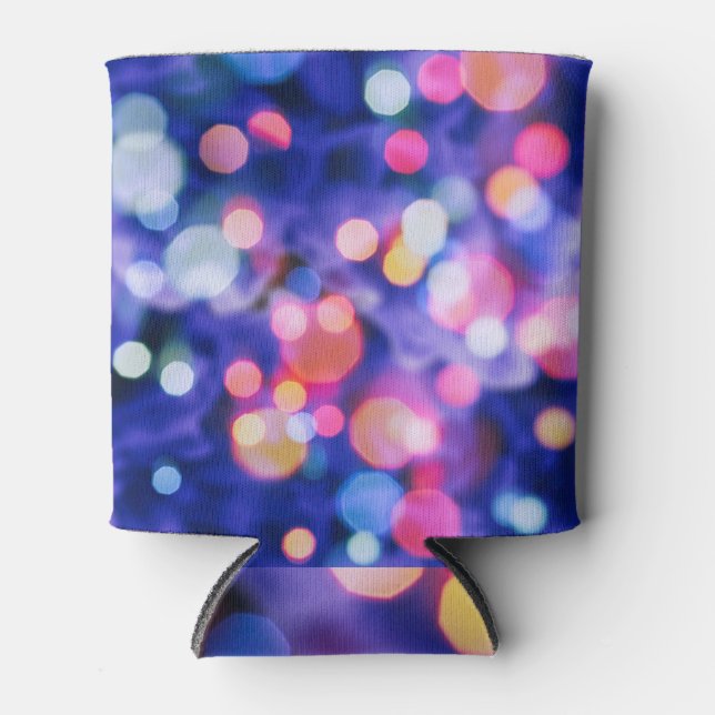 Glittering Lights, Blur Christmas Background. Can Cooler (Front)