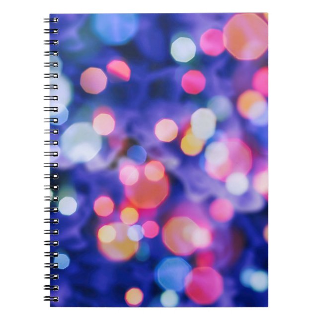 Glittering Lights, Blur Christmas Background. Notebook (Front)