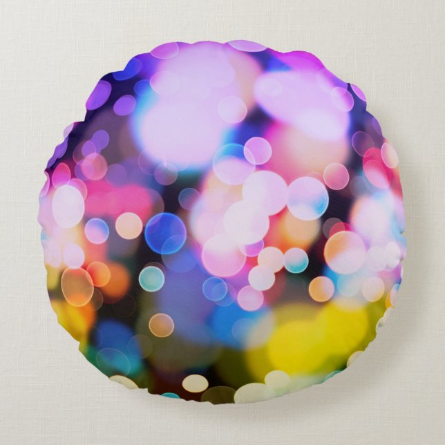 Glittering lights: vintage ambiance. round cushion (Front)