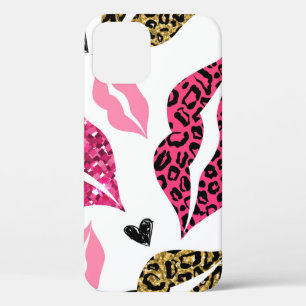 Glittering Lips: Leopard Fashion Pattern iPhone 12 Case