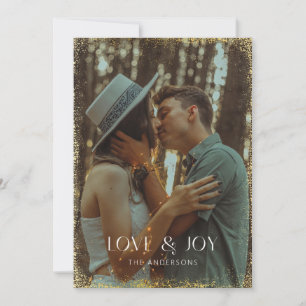 Glittering Love & Joy Holiday Photo Card