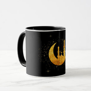 Glittering mosque and moon coffee mug