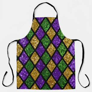Glittering paillettes diamonds, festive background apron