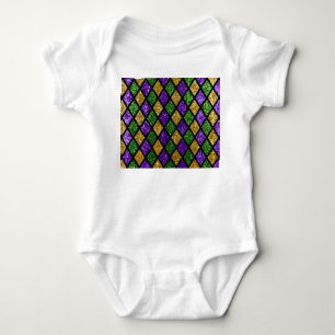 Glittering paillettes diamonds, festive background baby bodysuit