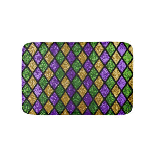 Glittering paillettes diamonds, festive background bath mat