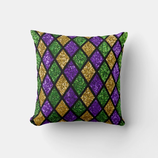 Glittering paillettes diamonds, festive background cushion (Front)