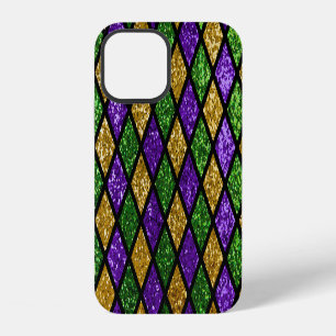 Glittering paillettes diamonds, festive background iPhone 12 case