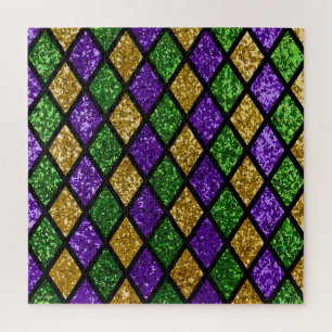 Glittering paillettes diamonds, festive background jigsaw puzzle