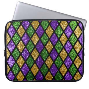 Glittering paillettes diamonds, festive background laptop sleeve