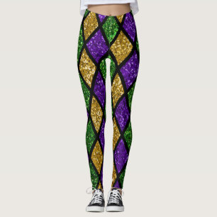 Glittering paillettes diamonds, festive background leggings