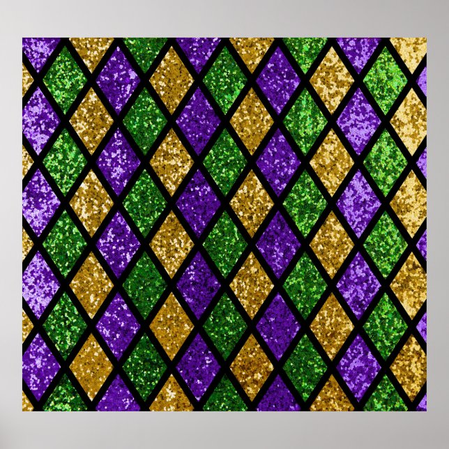 Glittering paillettes diamonds, festive background poster (Front)