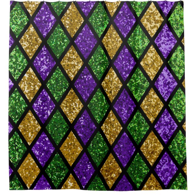 Glittering paillettes diamonds, festive background shower curtain (Front)