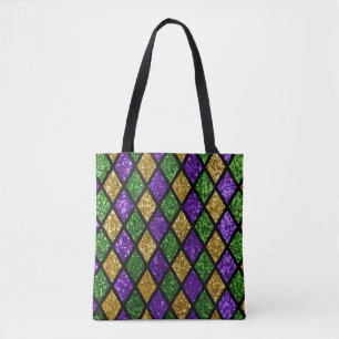 Glittering paillettes diamonds, festive background tote bag