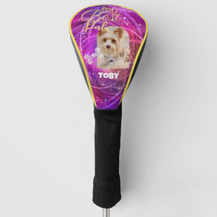 Glittering Pet Dog Photo Mangenta  Golf Head Cover