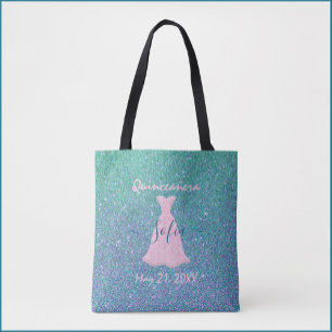 Glittering Quinceanera Commemoration  Tote Bag