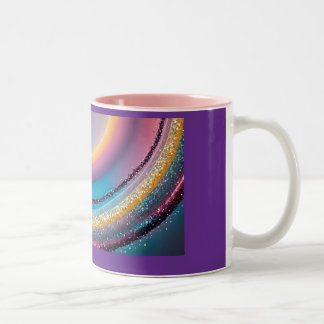 glittering rainbow mug