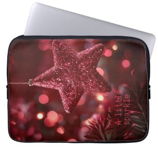 Glittering Red Star Laptop Sleeve