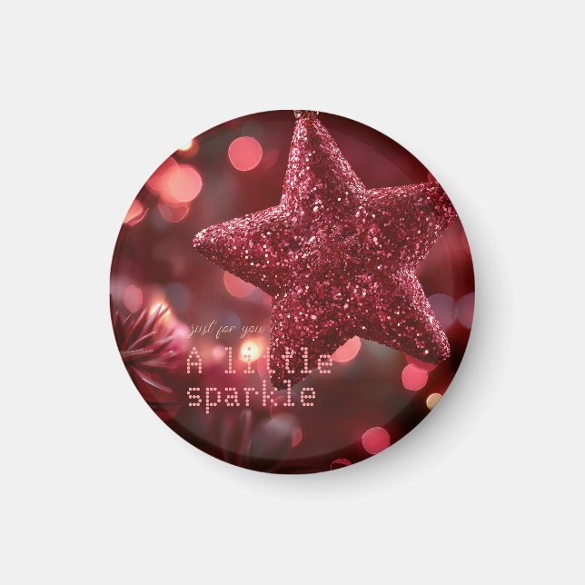Glittering Red Star Magnet (Front)