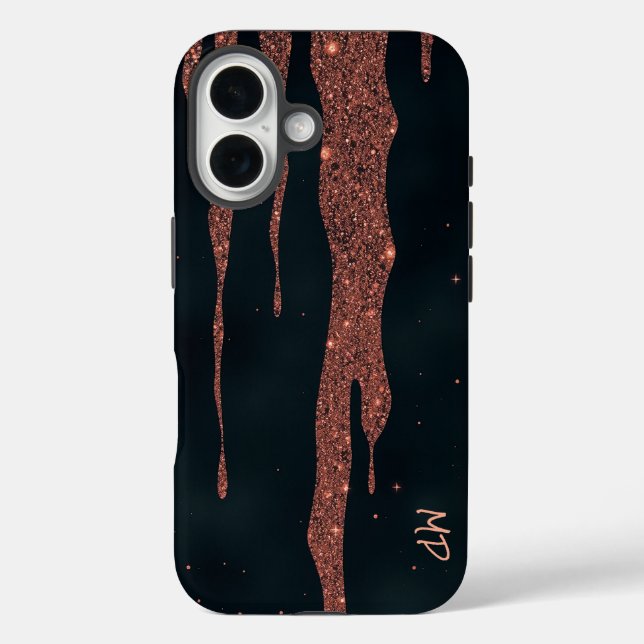 Glittering Rose Gold Drips Case-Mate iPhone Case (Back)