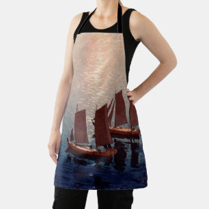 Glittering Sea, Hiroshi Yoshida, Woodcut Apron