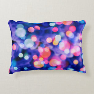glittering shine bulbs lights background:blur of C Decorative Cushion