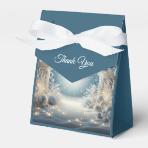 Glittering Snowy Forest Wedding Favour Box