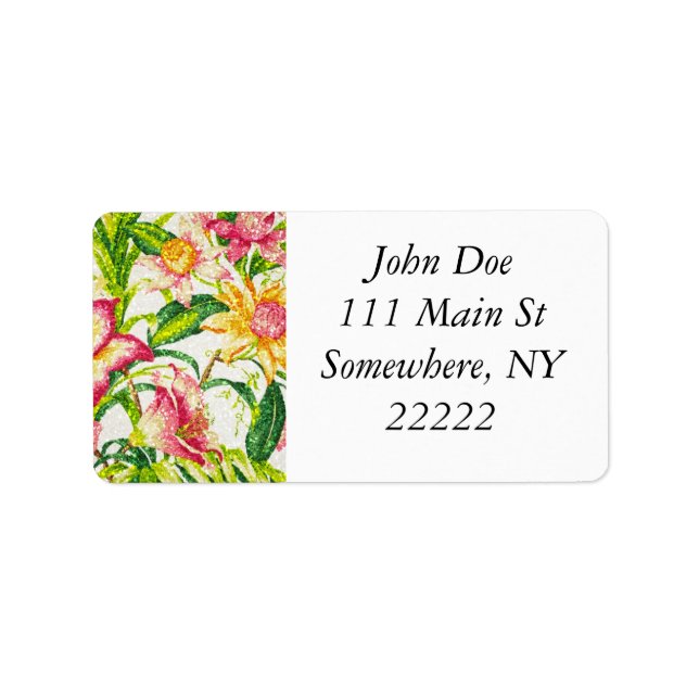 Glittering Spring Floral Tapestry Label (Front)