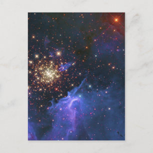 Glittering Star Cluster and Interstellar Gas Cloud Postcard