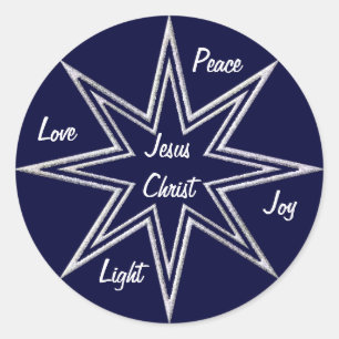 Glittering stars classic round sticker