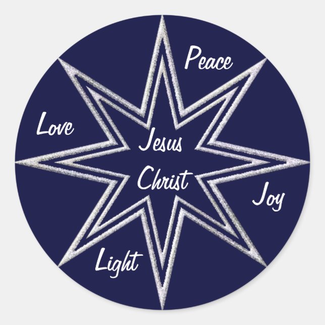 Glittering stars classic round sticker (Front)