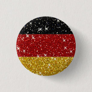 Glitters Germany Flag with Sparkles 3 Cm Round Badge