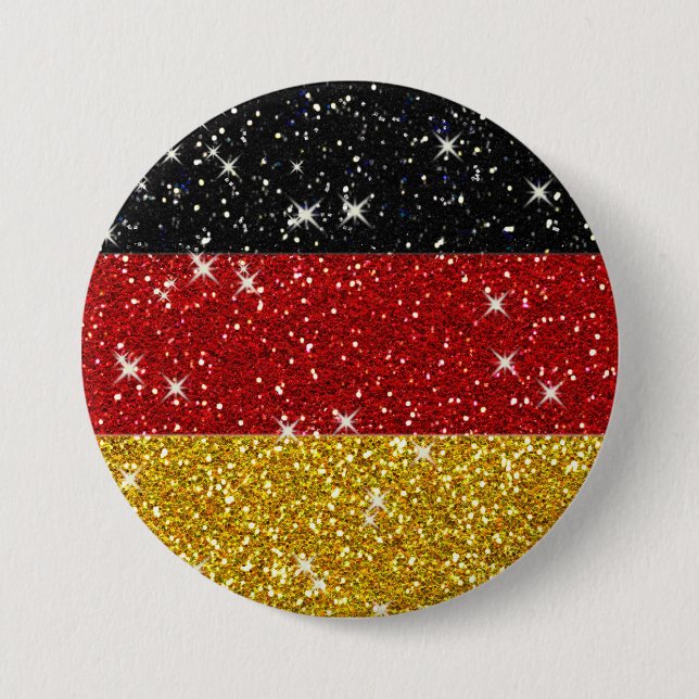 Glitters Germany Flag with Sparkles 7.5 Cm Round Badge (Front)