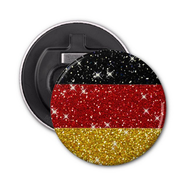 Glitters Germany Flag with Sparkles Bottle Opener (Front)