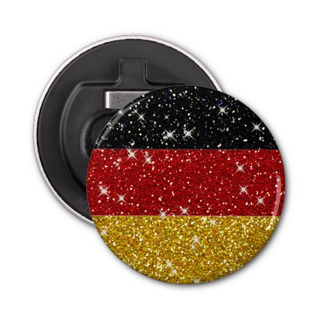 Glitters Germany Flag with Sparkles Bottle Opener (Front)