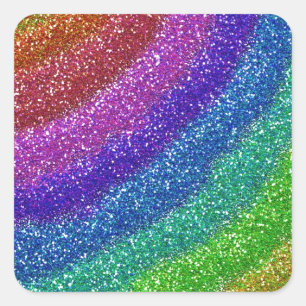 Glitters Rainbow Square Sticker