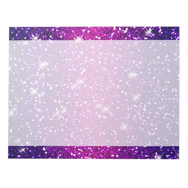 Glitters Sparkles Purple Pink Texture Notepad (Front)