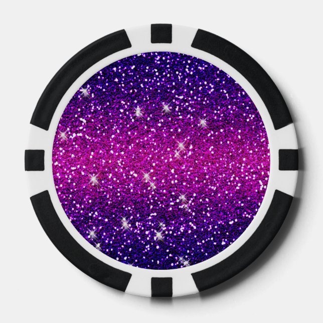 Glitters Sparkles Purple Pink Texture Poker Chips (Front)