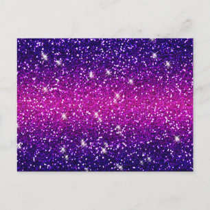 Glitters Sparkles Purple Pink Texture Postcard