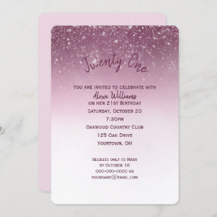 Glittery 21st Birthday Party Invitation